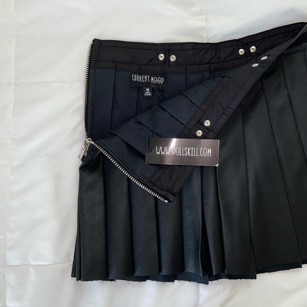 Dolls Kill Spade Pleated Micro Mini Skirt